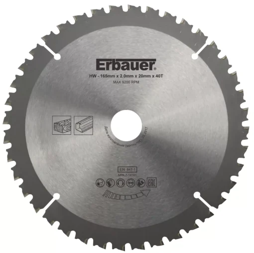 Erbauer Multi-Material Circular Saw Blade 165 X 20mm 40T