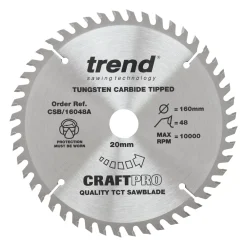 Trend CraftPo CSB/16048A Wood Plunge Saw Blade 160 X 20mm 48T