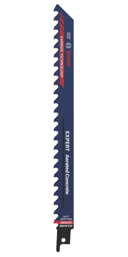Bosch Expert S1141HM Aerated Concrete Carbide Reciprocating Saw Blade 225mm 1 Bosch Expert S1141HM Aerated Concrete Carbide Reciprocating Saw Blade 225mm