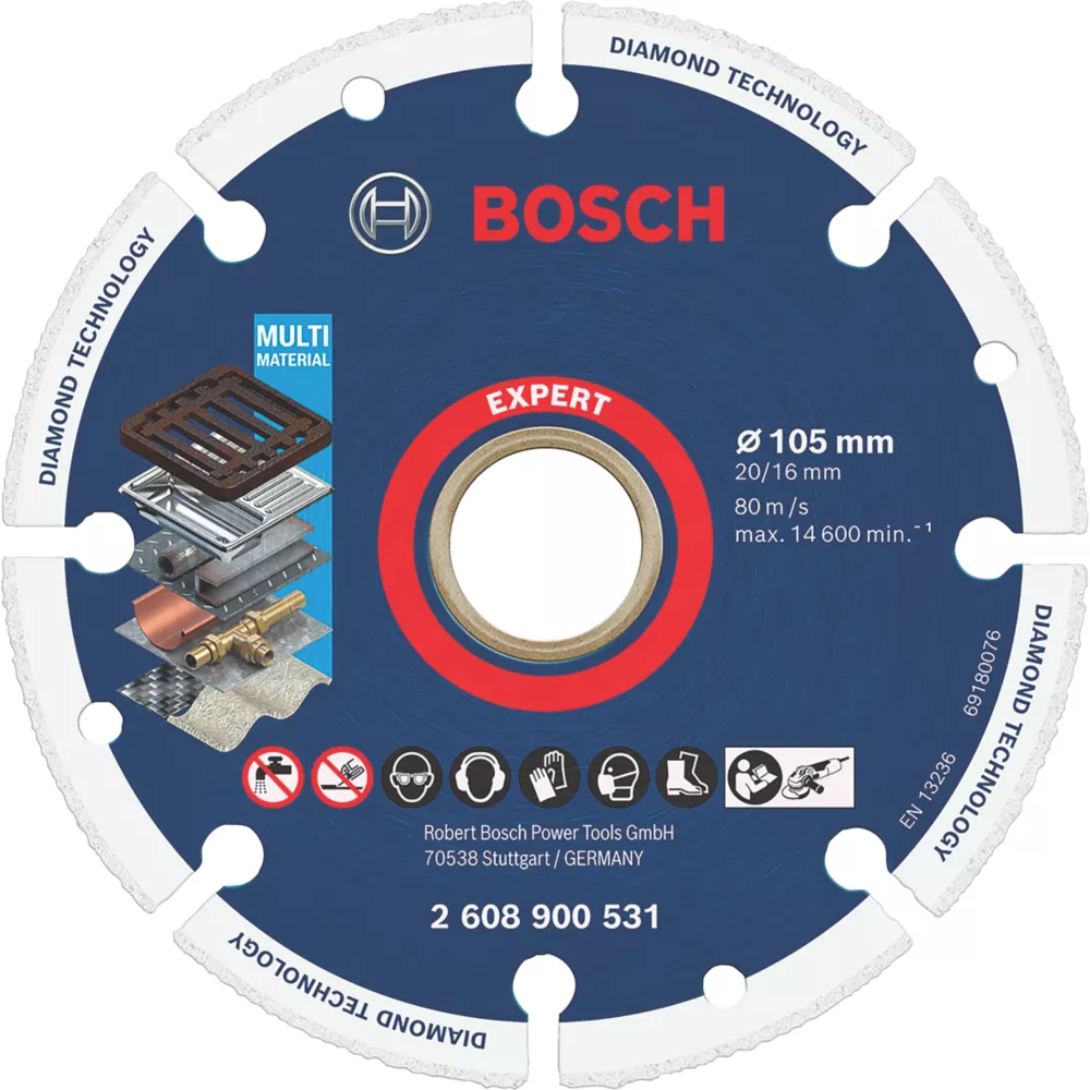 Bosch Expert Multi-Material Diamond Wheel Cutting Disc 105 X 20/16mm 1 Bosch Expert Multi-Material Diamond Wheel Cutting Disc 105 X 20/16mm