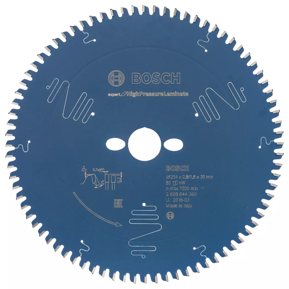 Bosch Expert High Pressure Laminate Circular Saw Blade 254 X 30mm 80T 1 Bosch Expert High Pressure Laminate Circular Saw Blade 254 X 30mm 80T