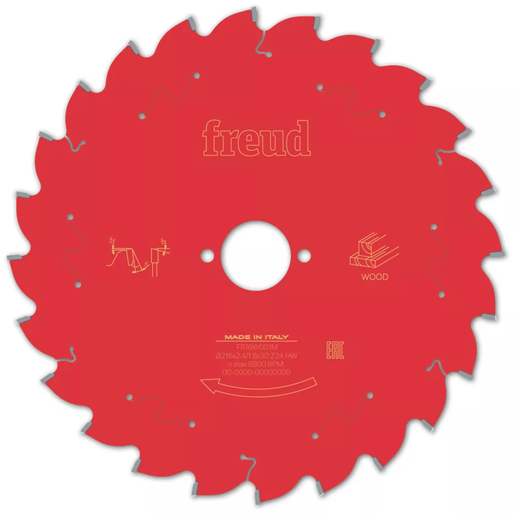 Freud F03FS09748 Wood/Chipboard/MDF Circular Saw Blade 216 X 30mm 24T 1 Freud F03FS09748 Wood/Chipboard/MDF Circular Saw Blade 216 X 30mm 24T