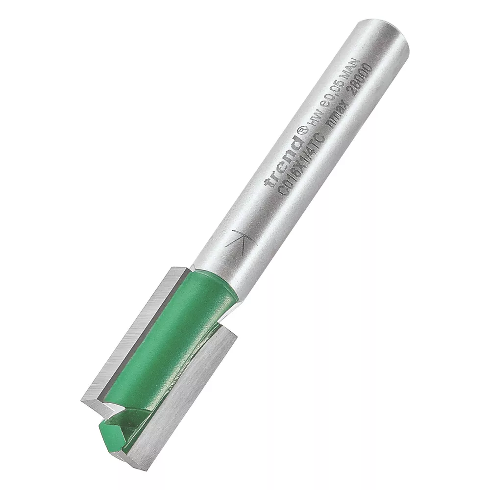 Trend C016X1/4TC 1/4" Shank Double-Flute Straight Router Cutter 10 X 19.1mm 1 Trend C016X1/4TC 1/4" Shank Double-Flute Straight Router Cutter 10 X 19.1mm