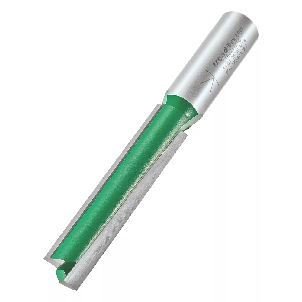 Trend C164X1/2TC 1/2" Shank Double-Flute Straight Worktop Router Cutter 12.7 X 63mm 1 Trend C164X1/2TC 1/2" Shank Double-Flute Straight Worktop Router Cutter 12.7 X 63mm