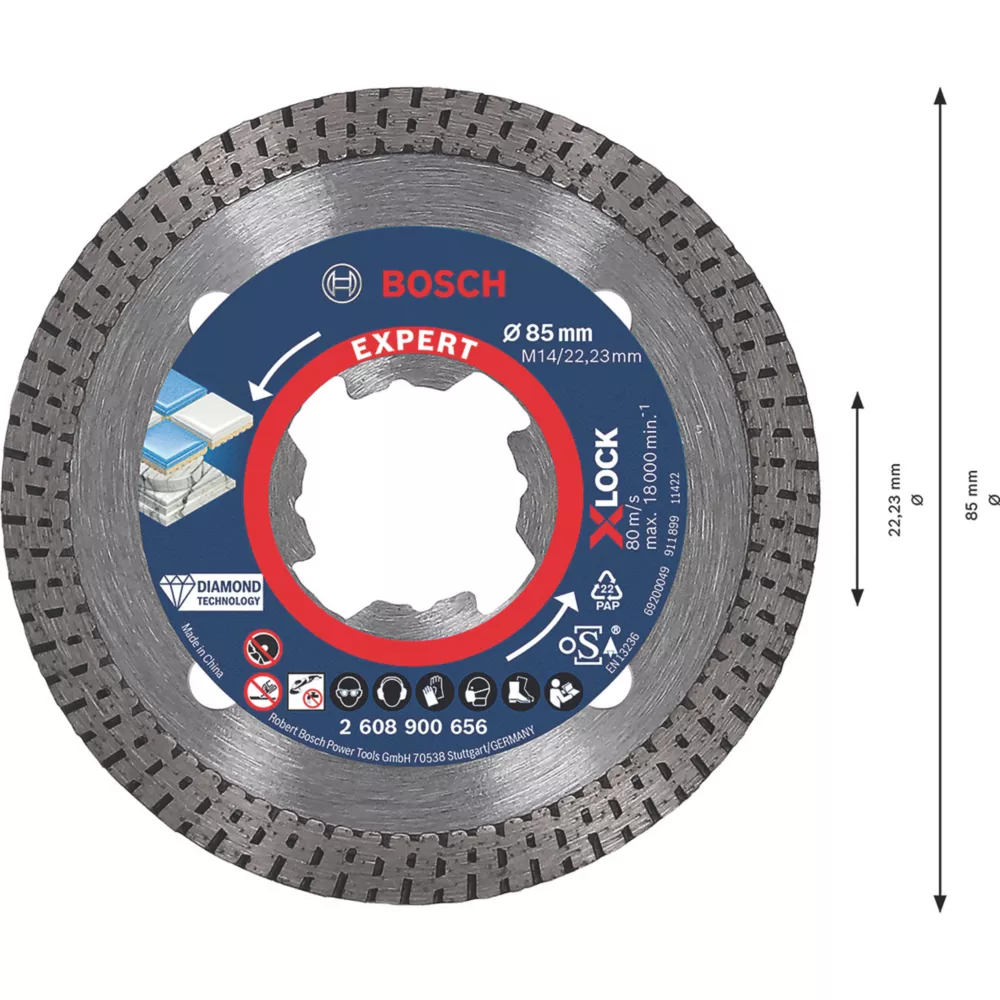 Bosch Expert X-Lock Masonry Diamond Cutting Disc 85mm 5 Bosch Expert X-Lock Masonry Diamond Cutting Disc 85mm - Image 5