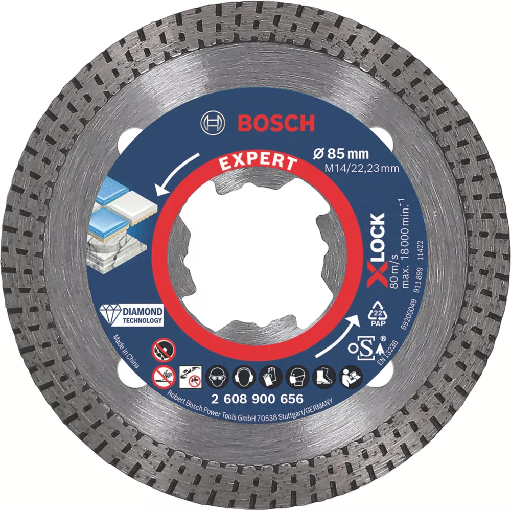 Bosch Expert X-Lock Masonry Diamond Cutting Disc 85mm 1 Bosch Expert X-Lock Masonry Diamond Cutting Disc 85mm