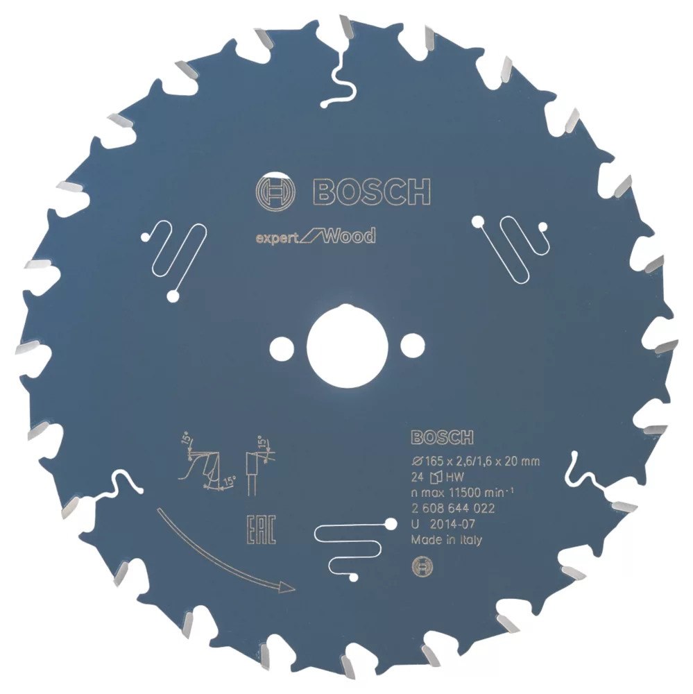 Bosch Expert Wood Circular Saw Blade 165 X 20mm 24T 1 Bosch Expert Wood Circular Saw Blade 165 X 20mm 24T