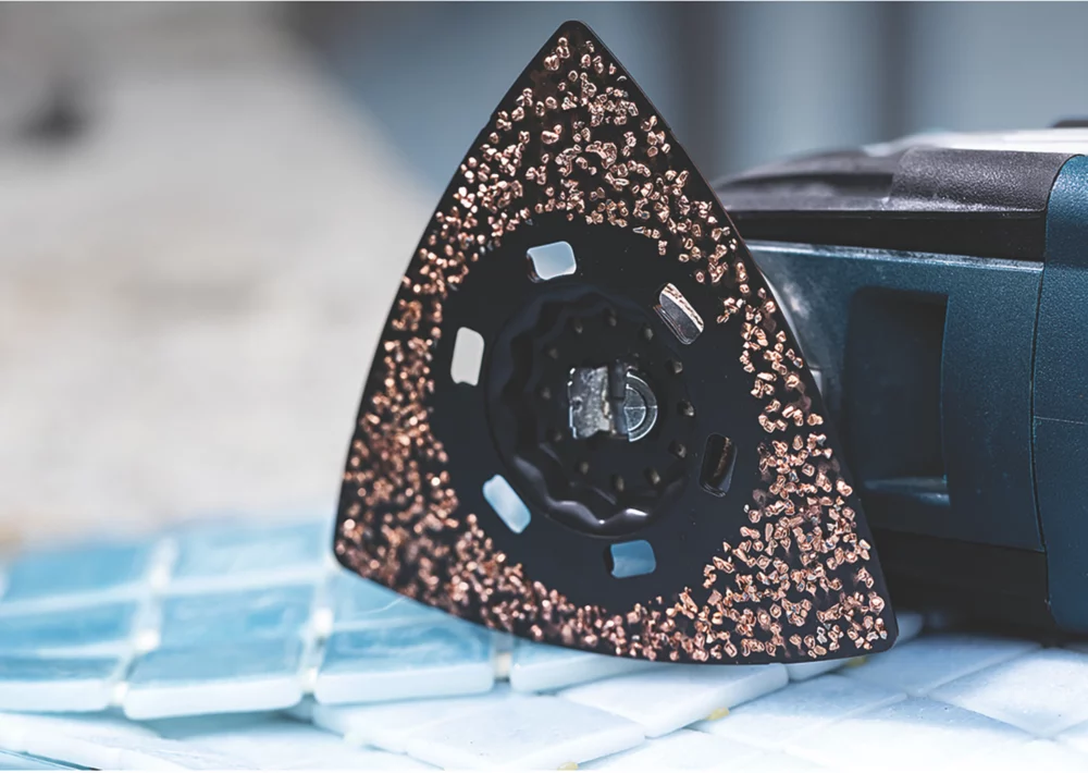 Bosch Expert MAVZ 116 RT2 20 Carbide RIFF-Grit Hardwood, Mortar, Glue, Fibre Plastics, GFK & CFK Sanding Plate 116mm 3 Bosch Expert MAVZ 116 RT2 20 Carbide RIFF-Grit Hardwood, Mortar, Glue, Fibre Plastics, GFK & CFK Sanding Plate 116mm - Image 3