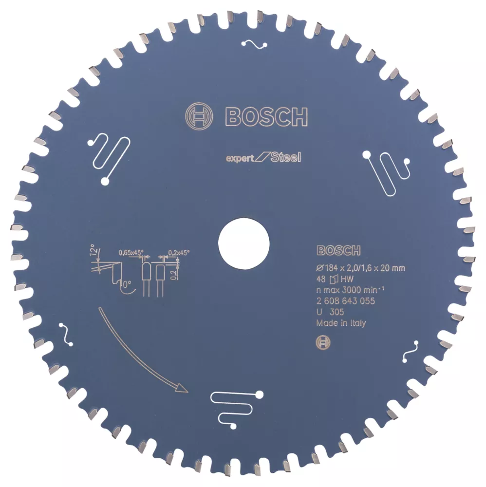 Bosch Expert Steel Circular Saw Blade 184 X 20mm 48T 1 Bosch Expert Steel Circular Saw Blade 184 X 20mm 48T