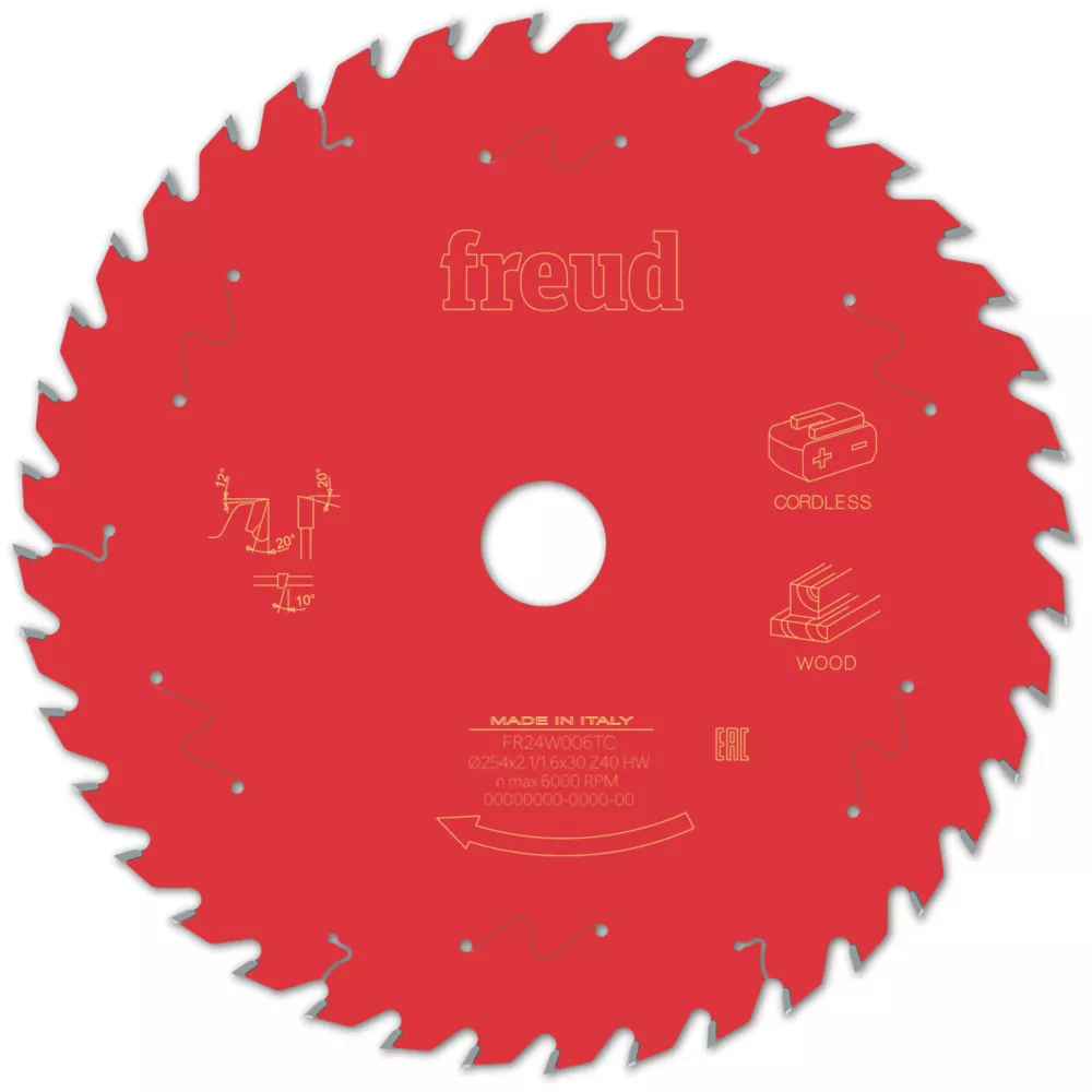 Freud F03FS10073 Wood/Chipboard/MDF Circular Saw Blade 254 X 30mm 40T 1 Freud F03FS10073 Wood/Chipboard/MDF Circular Saw Blade 254 X 30mm 40T