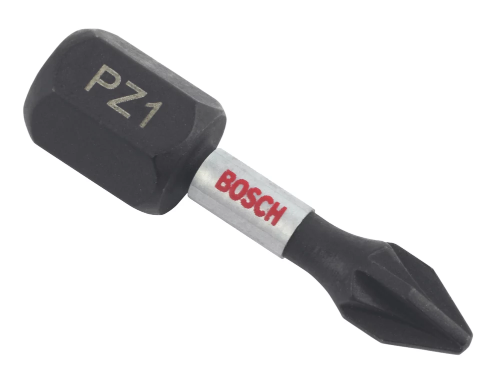 Bosch 1/4" Hex Shank PZ1 Impact Control Screwdriver Bits 2 Pack 1 Bosch 1/4" Hex Shank PZ1 Impact Control Screwdriver Bits 2 Pack