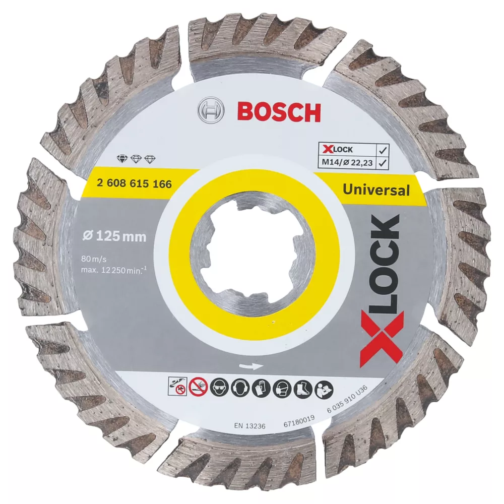 Bosch X-Lock Masonry Diamond Cutting Disc 125mm 1 Bosch X-Lock Masonry Diamond Cutting Disc 125mm