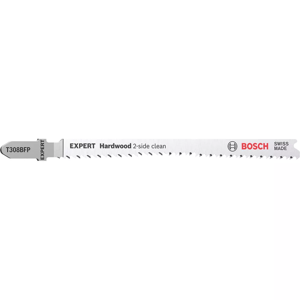 Bosch Expert T 308 BFP Wood 2-Side Jigsaw Blades 117mm 5 Pack 1 Bosch Expert T 308 BFP Wood 2-Side Jigsaw Blades 117mm 5 Pack