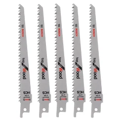 Bosch S644D Construction Wood Reciprocating Saw Blades 150mm 5 Pack