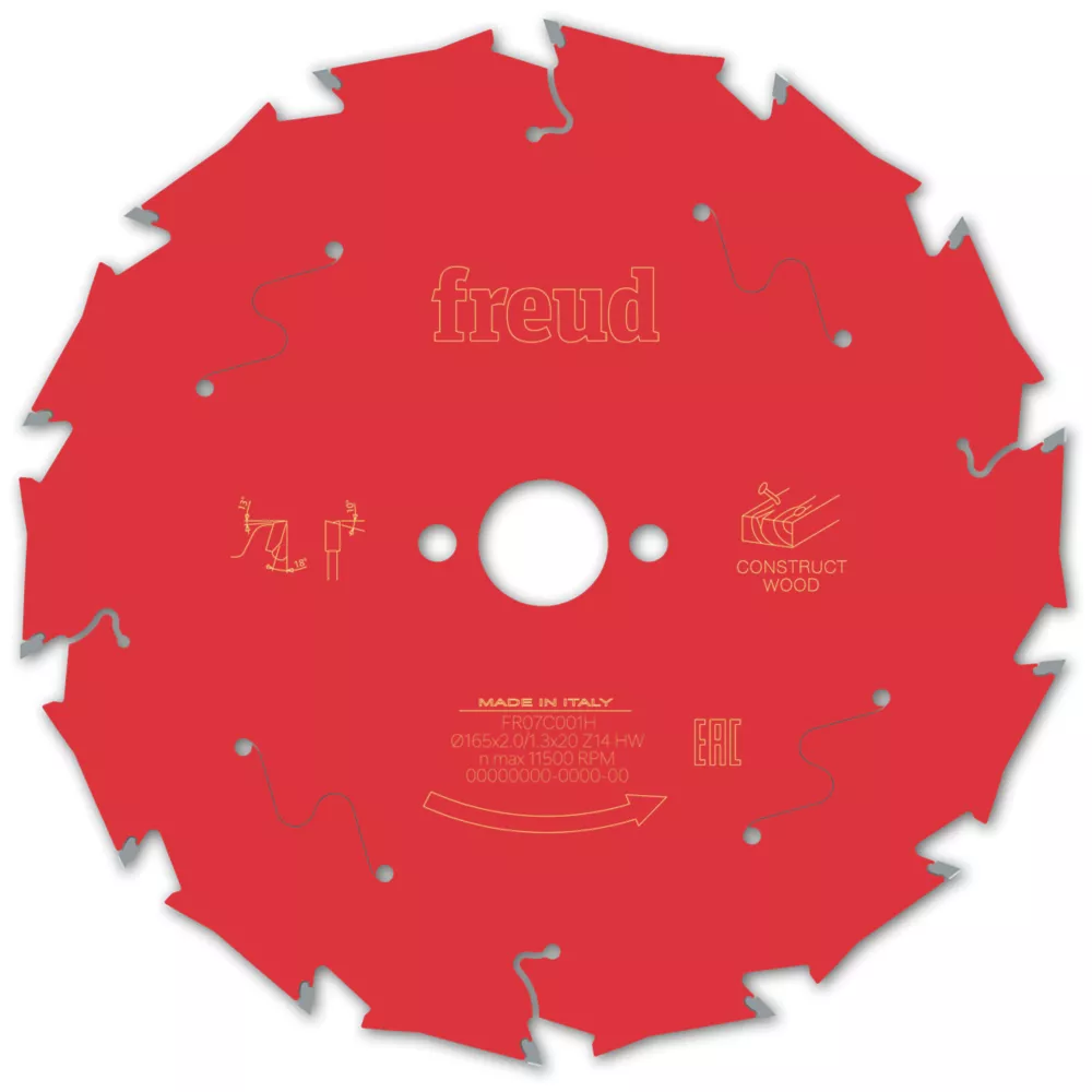 Freud F03FS09789 Wood/Nails Circular Saw Blade 165 X 20mm 14T 1 Freud F03FS09789 Wood/Nails Circular Saw Blade 165 X 20mm 14T