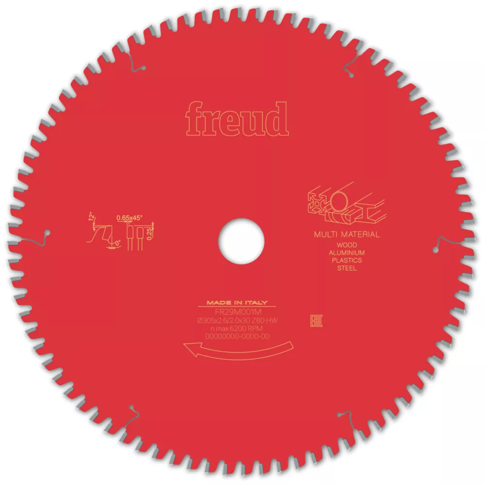 Freud F03FS09891 Multi-Material Circular Saw Blade 305 X 30mm 80T 1 Freud F03FS09891 Multi-Material Circular Saw Blade 305 X 30mm 80T