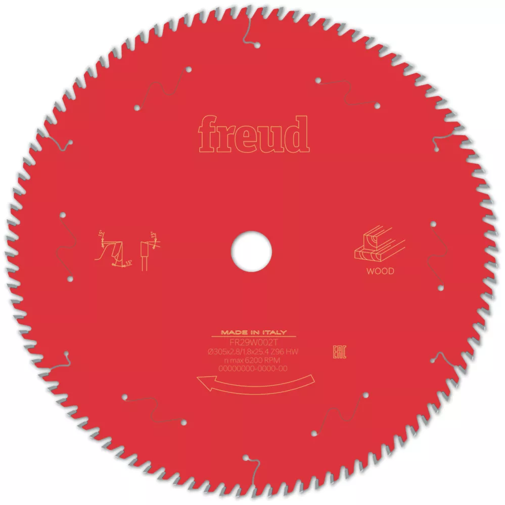Freud F03FS10138 Wood/Chipboard/MDF Circular Saw Blade 305 X 25.4mm 96T 1 Freud F03FS10138 Wood/Chipboard/MDF Circular Saw Blade 305 X 25.4mm 96T
