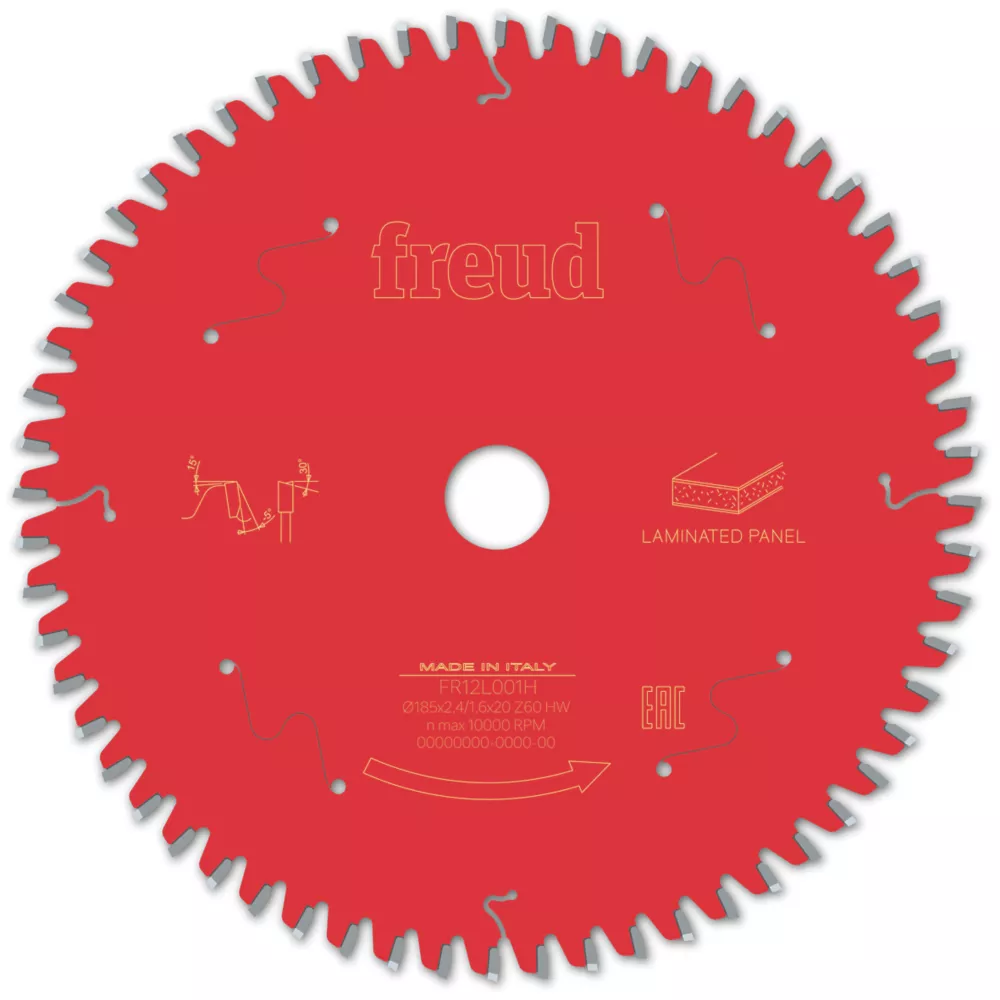 Freud F03FS09801 Laminate Panel Circular Saw Blade 185 X 20mm 60T 1 Freud F03FS09801 Laminate Panel Circular Saw Blade 185 X 20mm 60T