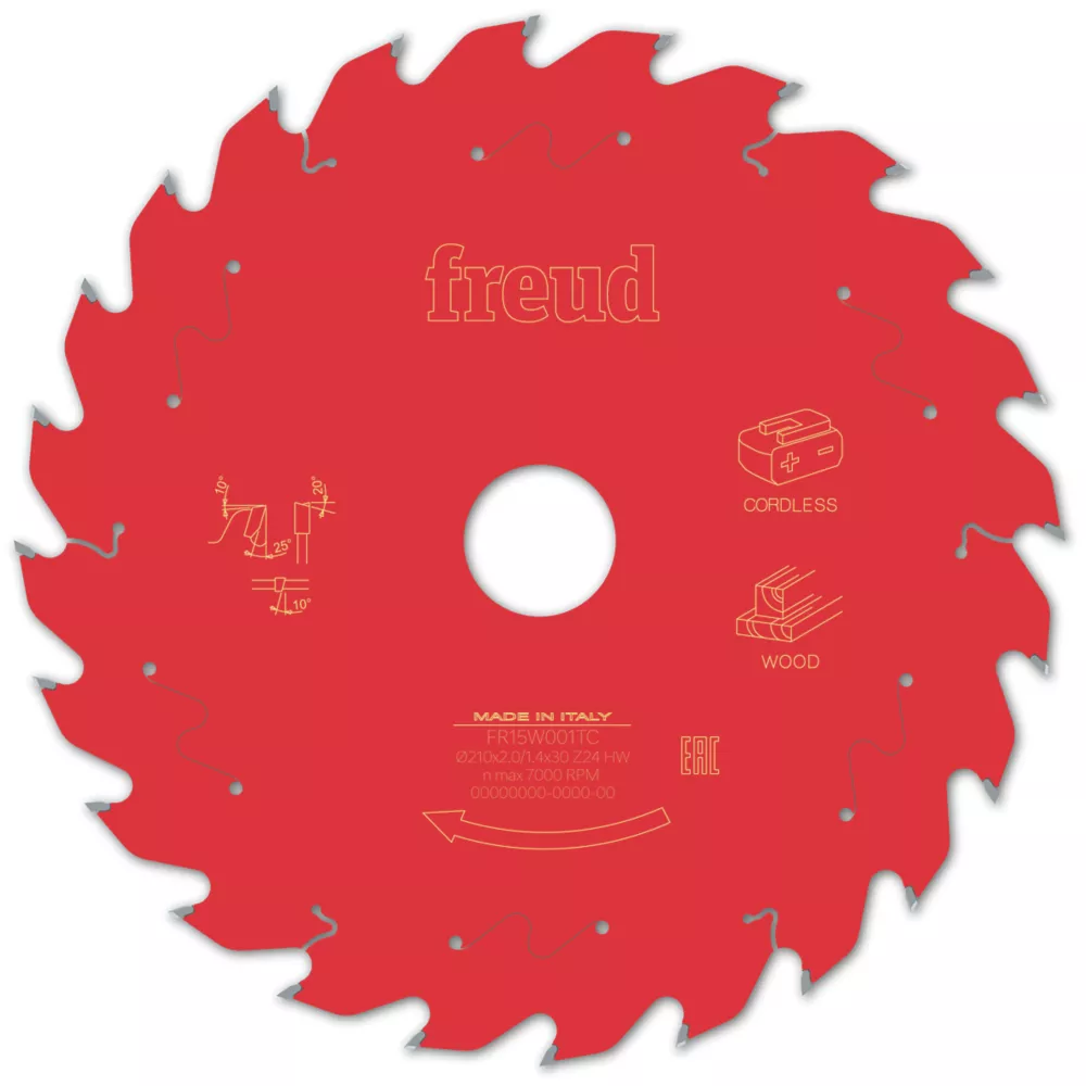 Freud F03FS10068 Wood/Chipboard/MDF Circular Saw Blade 210 X 30mm 24T 1 Freud F03FS10068 Wood/Chipboard/MDF Circular Saw Blade 210 X 30mm 24T