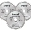Trend Wood TCT Circular Saw Blades 165 X 20mm 48T 3 Pack