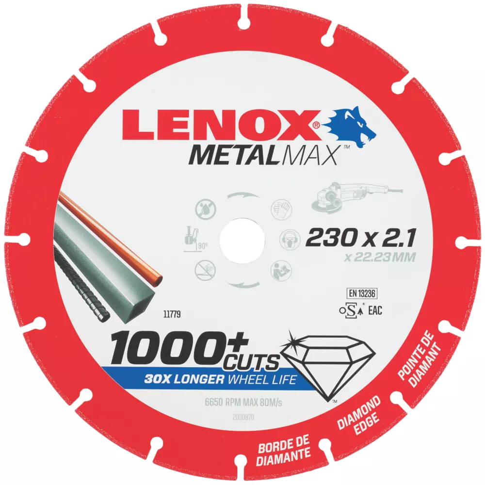Lenox Metalmax Metal Diamond Cutting Disc 230 X 22.2mm 1 Lenox Metalmax Metal Diamond Cutting Disc 230 X 22.2mm