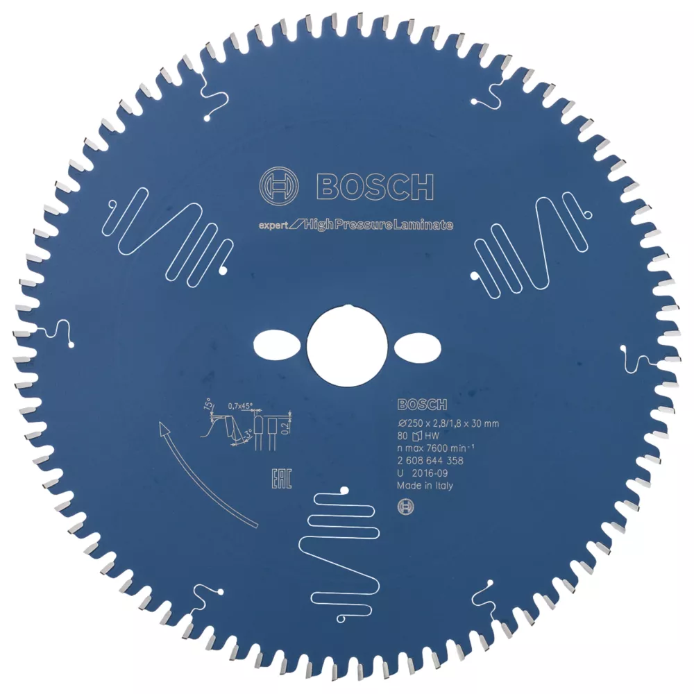 Bosch Expert High Pressure Laminate Circular Saw Blade 250 X 30mm 80T 1 Bosch Expert High Pressure Laminate Circular Saw Blade 250 X 30mm 80T