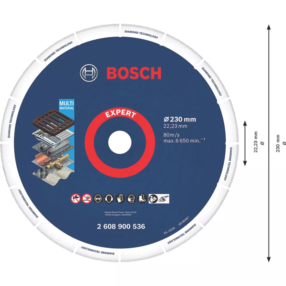 Bosch Expert Multi-Material Diamond Cutting Disc 230 X 22.23mm 4 Bosch Expert Multi-Material Diamond Cutting Disc 230 X 22.23mm - Image 4