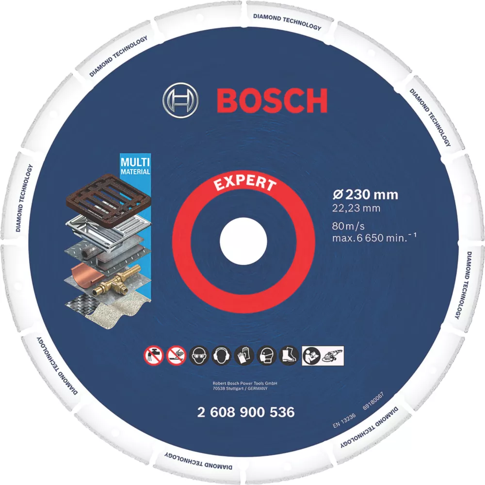 Bosch Expert Multi-Material Diamond Cutting Disc 230 X 22.23mm 1 Bosch Expert Multi-Material Diamond Cutting Disc 230 X 22.23mm