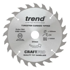 Trend CraftPo CSB/16024 Wood Circular Saw Blade 160 X 20mm 24T
