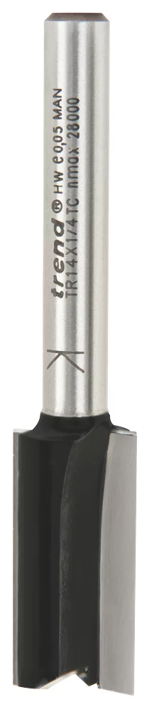 Trend TR14X1/4TC 1/4" Shank Double-Flute Straight Router Cutter 12.7 X 25mm