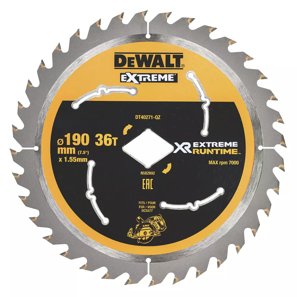 DeWalt Wood Circular Saw Blade 190 X 30mm 36T 1 DeWalt Wood Circular Saw Blade 190 X 30mm 36T