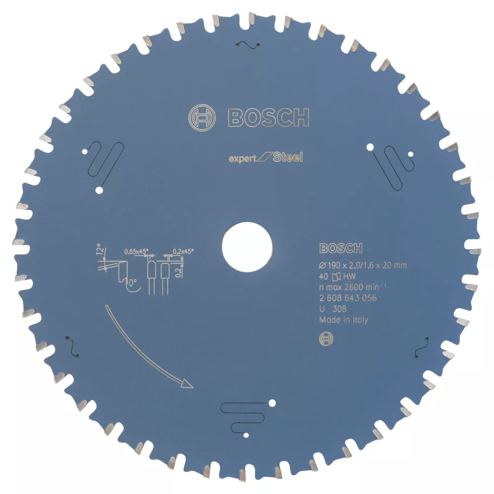 Bosch Expert Steel Circular Saw Blade 190 X 20mm 40T 1 Bosch Expert Steel Circular Saw Blade 190 X 20mm 40T