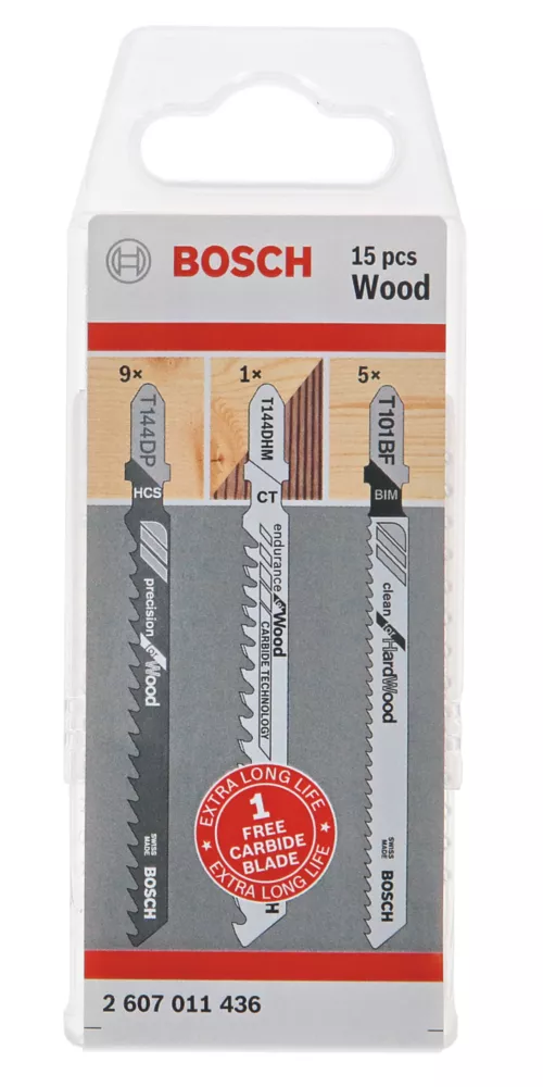Bosch 2.607.011.436 Wood Wood Jigsaw Blade Set 15 Pieces 2 Bosch 2.607.011.436 Wood Wood Jigsaw Blade Set 15 Pieces - Image 2