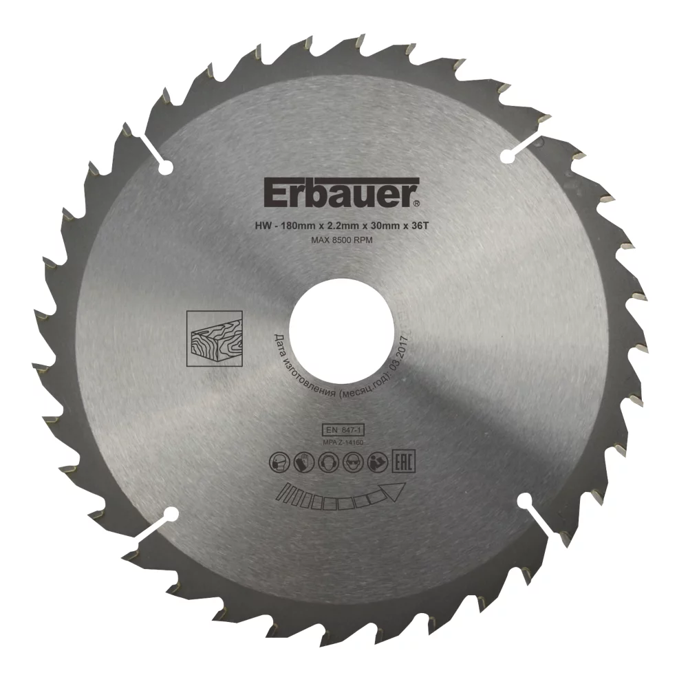 Erbauer Wood TCT Saw Blade 180 X 30mm 36T 1 Erbauer Wood TCT Saw Blade 180 X 30mm 36T
