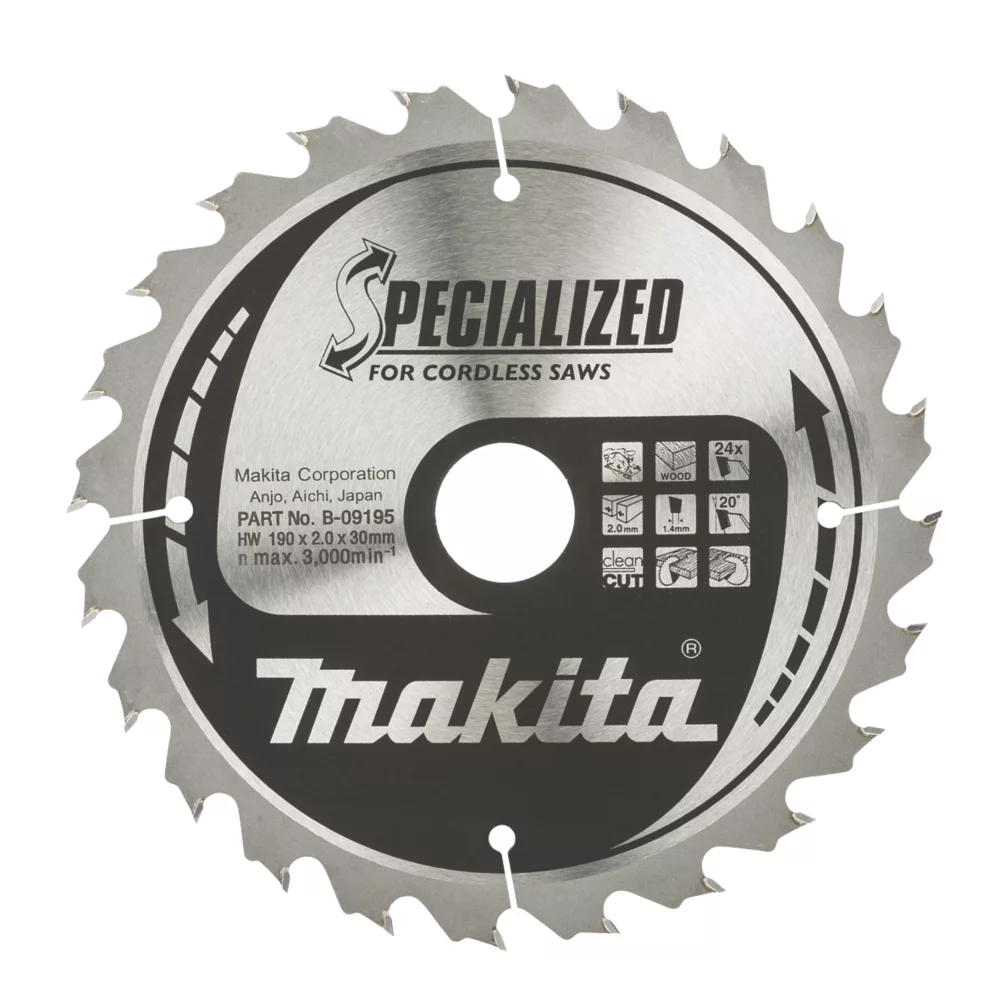 Makita Wood TCT Circular Saw Blade 190 X 30mm 24T 1 Makita Wood TCT Circular Saw Blade 190 X 30mm 24T